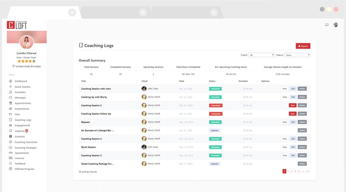 Session Logging Management