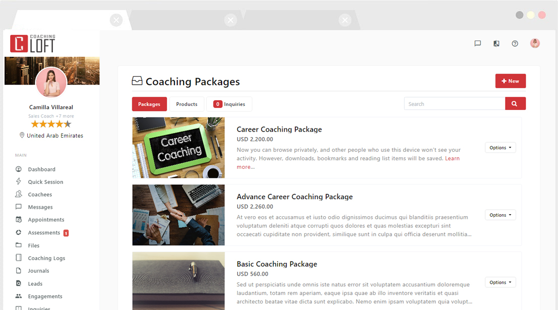 Coaching packages