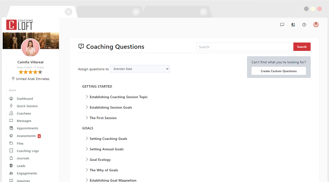 Coaching questions library