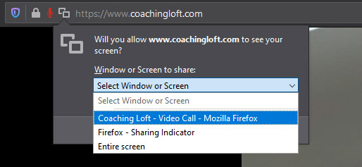 Mozilla Firefox Window Sharing
